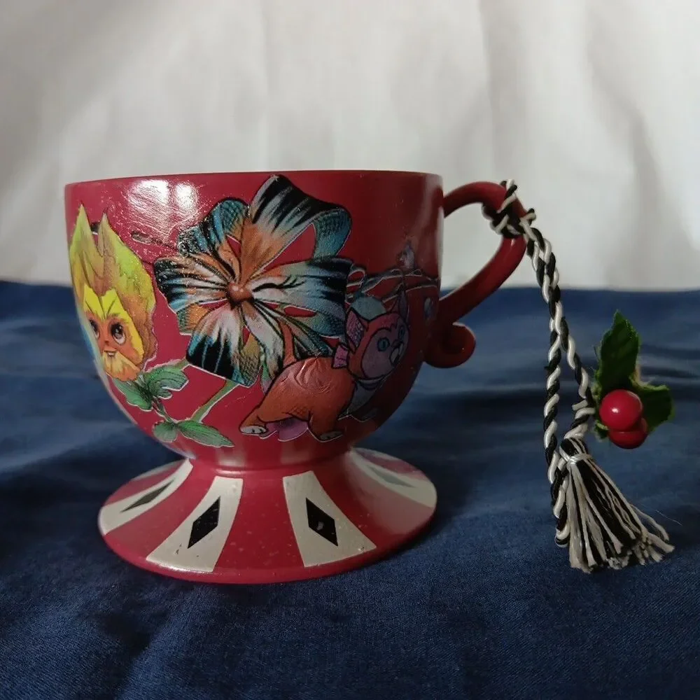 Disney Disney Parks Alice in Wonderland Hand Painted Teacup Ornament Decoupage